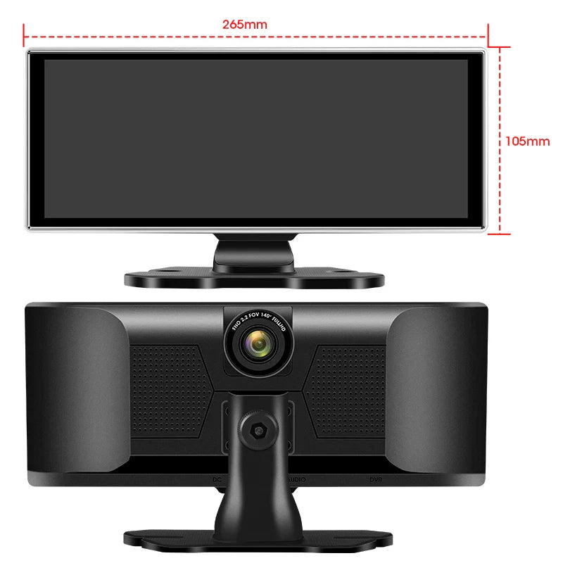 11.26" 4K Car DVR Dash Cam — Wireless CarPlay & Android Auto, Dual Lens Video Recorder with AI Screen, GPS Navigation, HD Dashboard Monitor