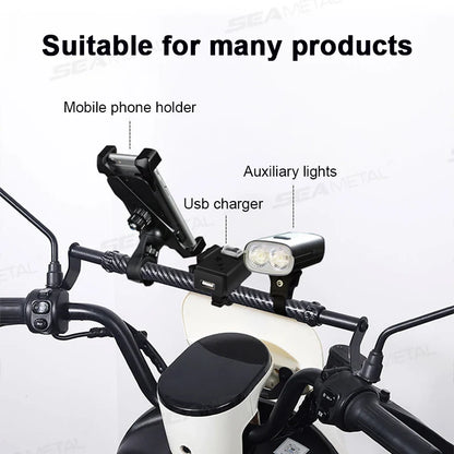 SEAMETAL Motorcycle Handlebar Extension & Phone Holder – Carbon Fiber Balance Bar for Electric Vehicles