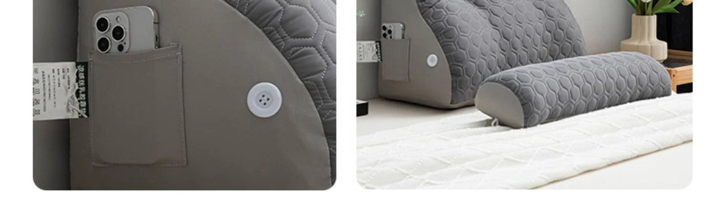 Soft Lumbar Bedside Cushion – Wedge Pillow for Back Support, TV Lounger & Reading, Decorative Bed Pillow