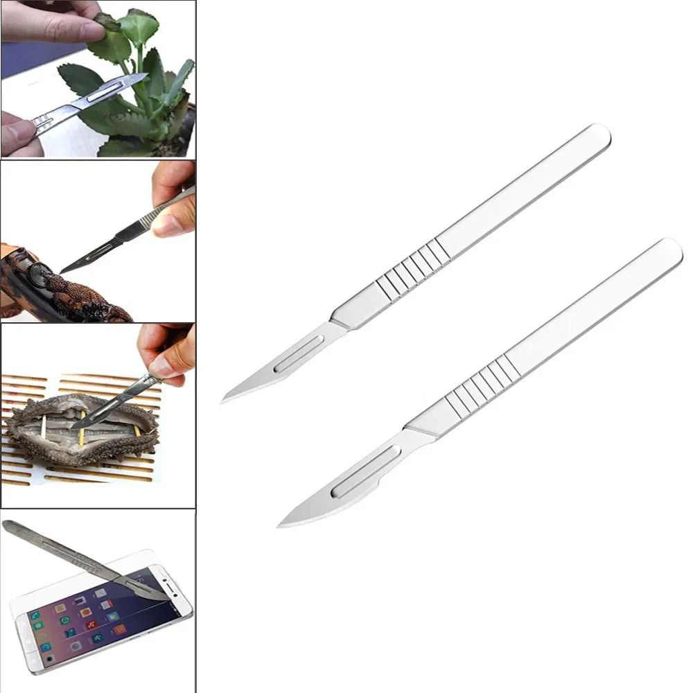 Carbon Steel Surgical Scalpel Set – Blades & Handle for DIY Cutting, PCB Repair, and Animal Surgery
