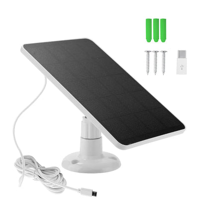 10W 5V Solar Panel Charger – 2 in 1 Micro USB & Type-C for Security Cameras & Small Home Light Systems