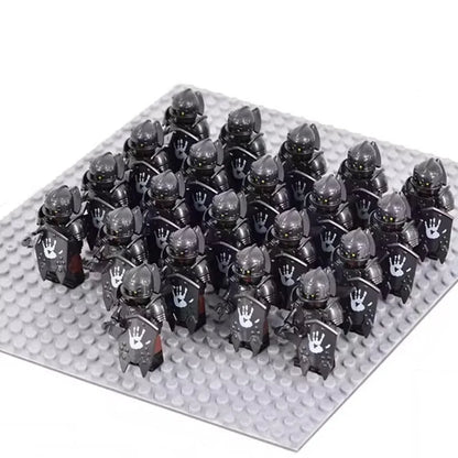 21PCS Medieval Fantasy Warrior Figures – Dwarf, Elf, Knight & Orc Building Brick Toys