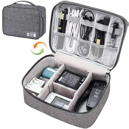 Portable Waterproof Travel Cable Organizer Bag – Digital Electronics USB Charger & Data Cord Storage