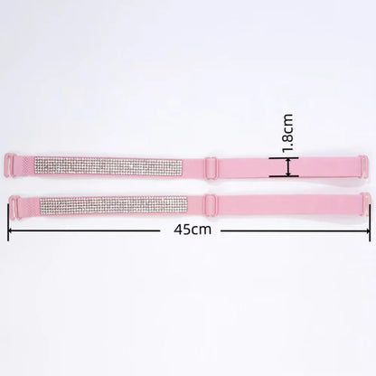 Invisible Rhinestone Bra Straps - Non-Slip Adjustable Shiny Replacement Lingerie Accessories for Women