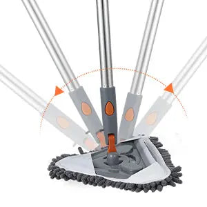 360° Rotating Triangle Wall Mop | Long Handle Adjustable Microfiber Mop for Dry & Wet Cleaning | Floor & Wall Dust Cleaner