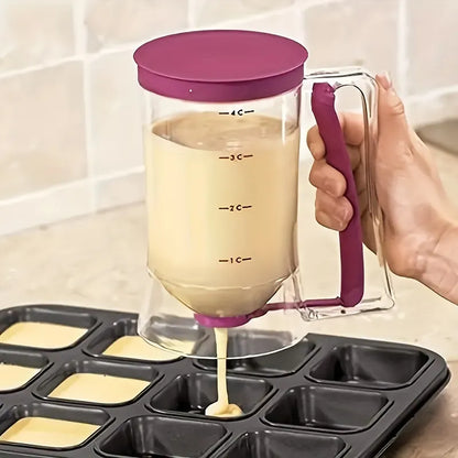 Handheld 900ml Batter Dispenser with Graduated Funnel - Perfect for Pancakes, Cupcakes, and Cakes (1 Piece)