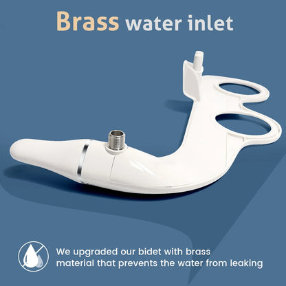 SAMODRA Ultra Slim Bidet Attachment for Toilet Seat: Dual Nozzle, Adjustable Water Pressure - Non-Electric Ass Sprayer