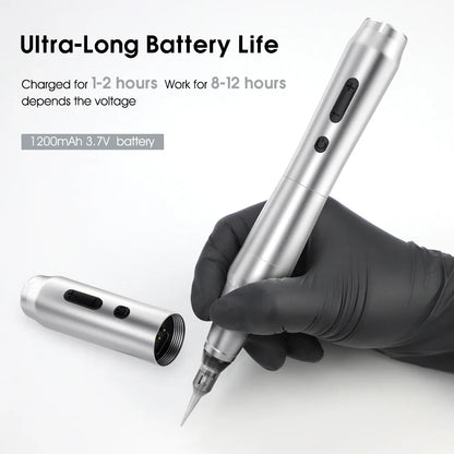 New Wireless Rotary Tattoo Machine – German Motor Pen with 1200mAh Battery, Fast Charge & 3.5mm Stroke