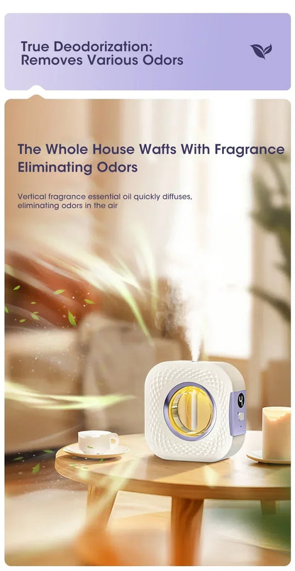 Smart Aroma Diffuser & Air Purifier - Digital Display, 4 Gears, USB Charging, Wall Mount or Tabletop for Living Room