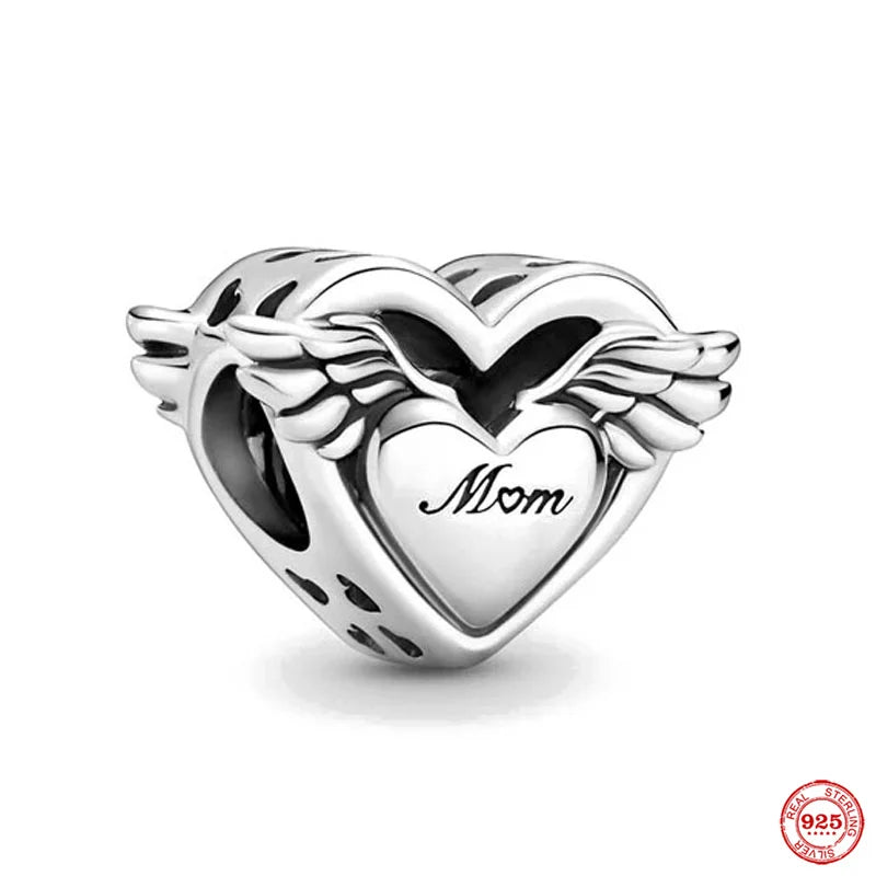 Europe 925 Silver Family Charm Pendant - Boy, Girl, Mom & Sisters Bead for Pandora Bracelet, Sparkling Dangle Jewelry