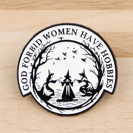 Funny Witch Enamel Pin — Halloween Lapel Brooch for Backpacks, Cosplay & Party Gifts