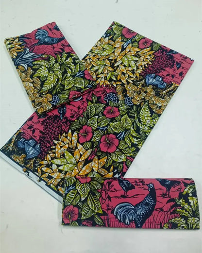 100% Cotton Ankara Fabric - High Quality African Print Batik Real Wax Pagne 6 Yards for Stylish Sewing