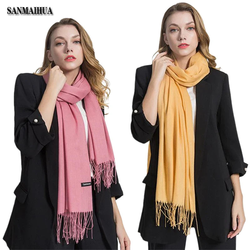 Women's Pashmina Scarf — Cashmere Feel Shawl & Wrap for Evening Dresses, Travel, Office, Winter, and Weddings