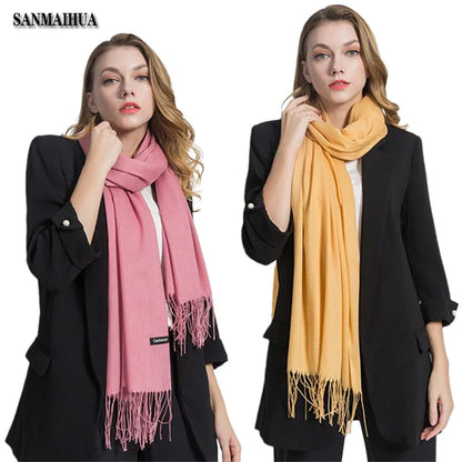 Women's Pashmina Scarf — Cashmere Feel Shawl & Wrap for Evening Dresses, Travel, Office, Winter, and Weddings