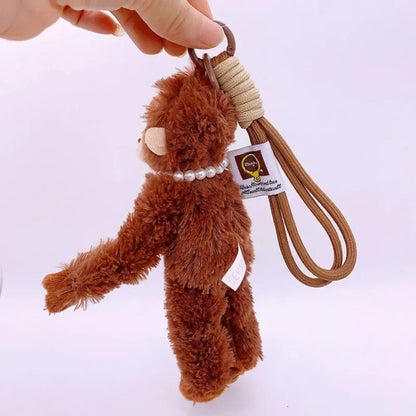 Cute Monkey Plush Pendant Keychain – Soft Stuffed Hanging Doll Backpack & Bag Accessory 🐵✨