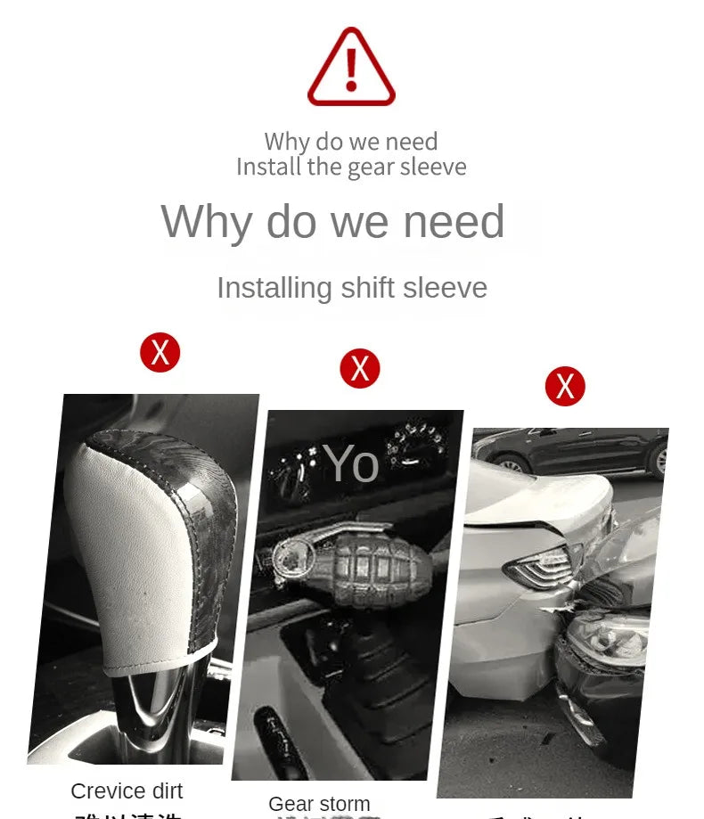 High-Quality Universal PU Leather Gear Shift Cover — Non-Slip, Wear-Resistant for Automatic Cars