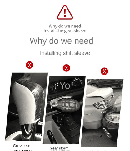 High-Quality Universal PU Leather Gear Shift Cover — Non-Slip, Wear-Resistant for Automatic Cars