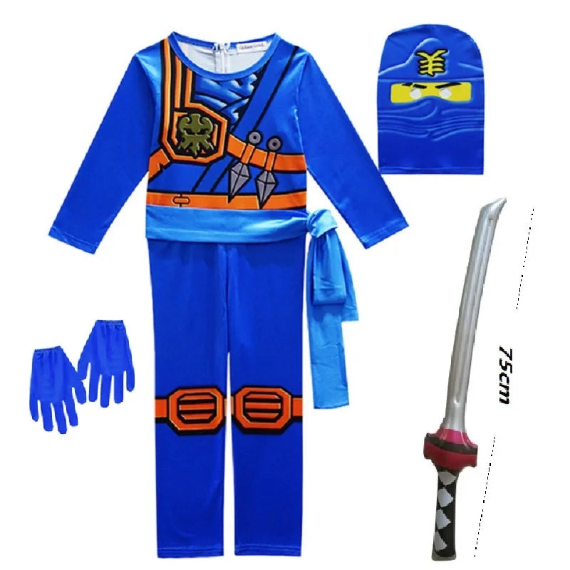 NINJA Cosplay Costume – Boys & Girls Jumpsuit Set for Halloween, Christmas, and Party Wear