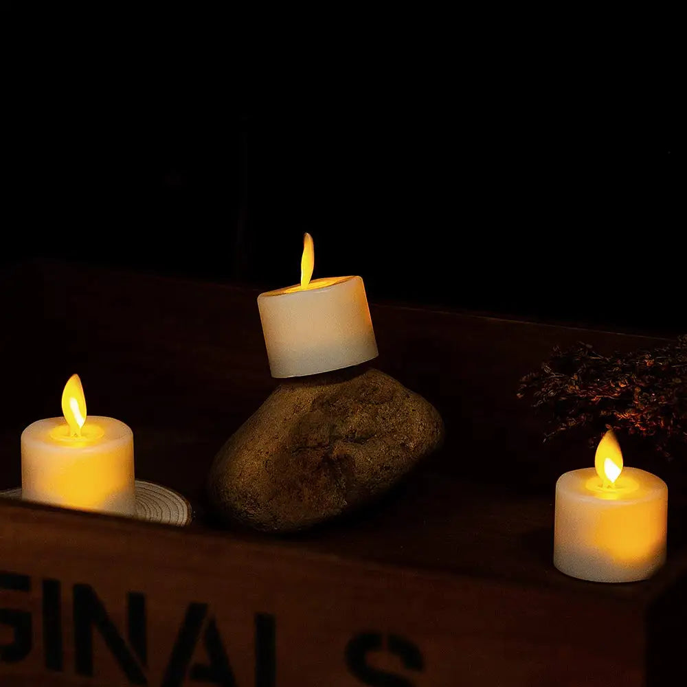 Flameless LED Candles with Moving Wick - 4 or 6 Set with Remote Control for Weddings, Christmas, Church - Realistic Electronic Candle
