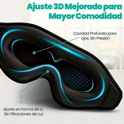 3D Contour Sleep Mask 100% Blackout – Adjustable Soft Breathable Eye Mask for Side Sleepers, Travel & Night Shift Deep Sleep