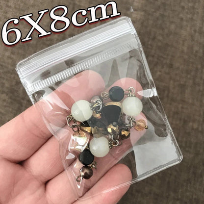 10/100pcs Thick PVC Jewelry Bags — Transparent Self-Sealing Pouches for Storage, Display & Anti-Oxidation Protection
