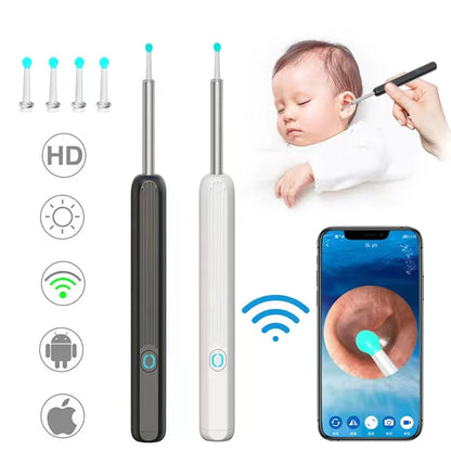 Wireless Smart Visual Ear Cleaner – 1296P Camera Otoscope Ear Wax Removal Health Care Kit