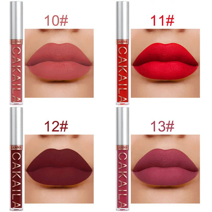 CAKAILA 10-Piece Nude Matte Lip Gloss Set – Waterproof Velvet Liquid Lipstick & Moisturizing Lip Tint for Women