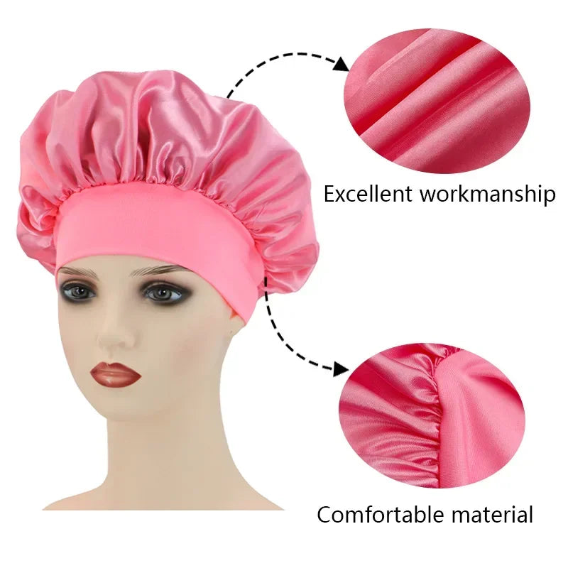 Double Layer Silky Bonnet: Women's Night Sleep & Shower Hair Cap
