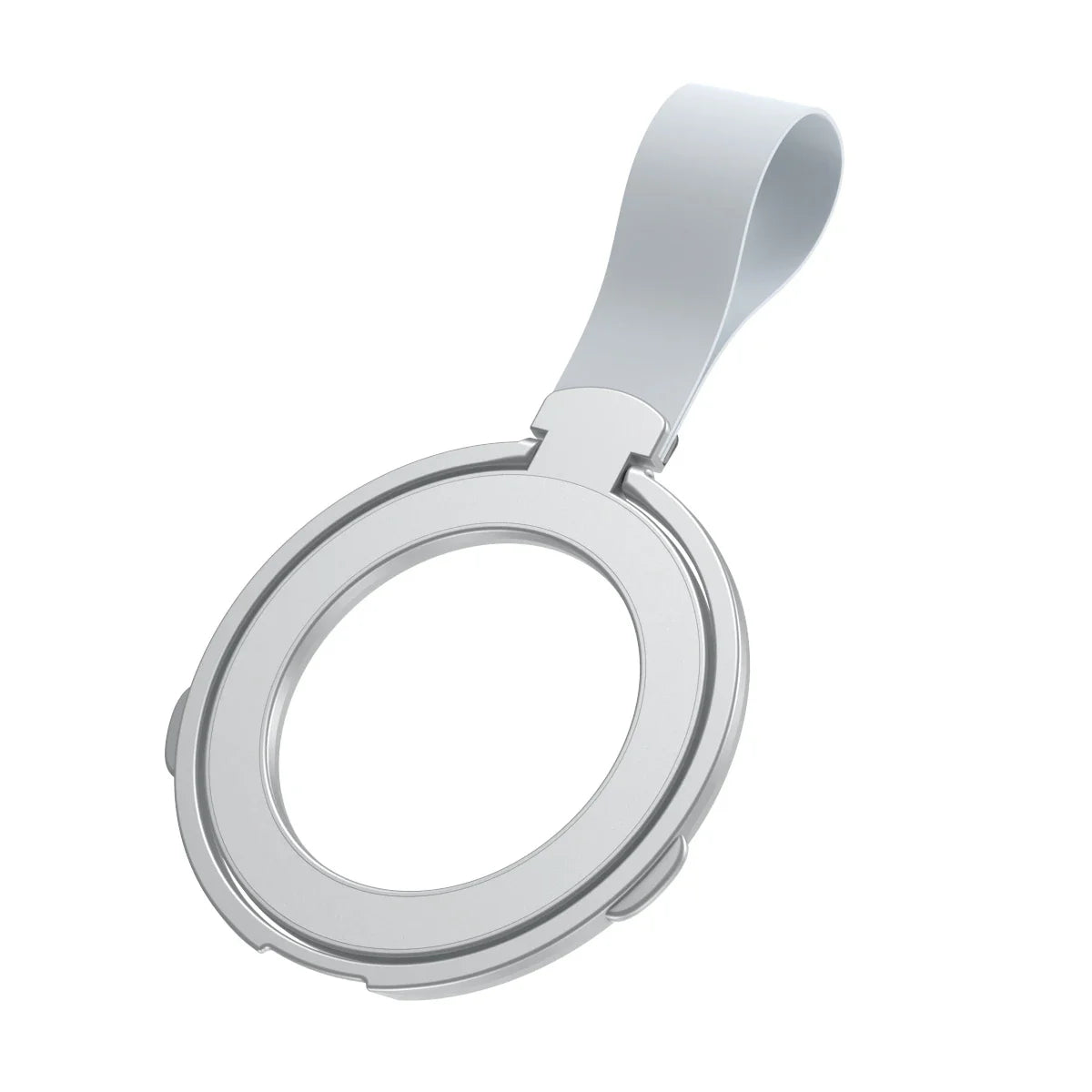 MagSafe Magnetic Ring Phone Holder – Silicone Cord Rotating Kickstand for iPhone 15, 14, 13, 12 Series, Alloy Buckle Stand