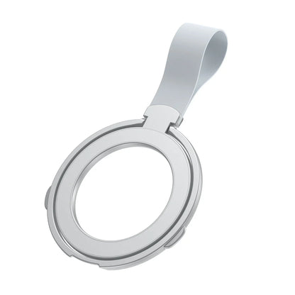 MagSafe Magnetic Ring Phone Holder – Silicone Cord Rotating Kickstand for iPhone 15, 14, 13, 12 Series, Alloy Buckle Stand