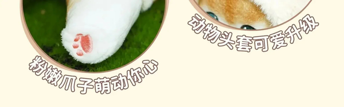 Kawaii Mofusand Shark Cat Keychain — Cartoon Cross-Dressing Doll Pendant for Backpack Decor