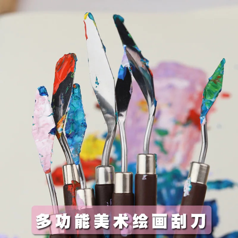 Stainless Steel Painting Knife Set: 1/3/5/7Pcs Artist Spatula Tools - Ideal for Oil Painting, Cake Baking, Drawing - Quality Art Supplies