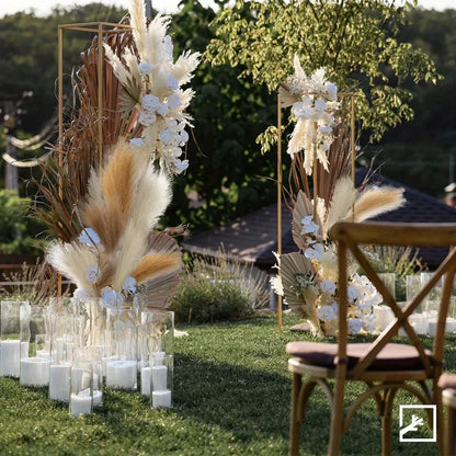 10PCS Artificial Pampas Grass – Fake Reed Flowers for DIY Floral Arrangements, Table Decor, Weddings & Home Christmas Decoration