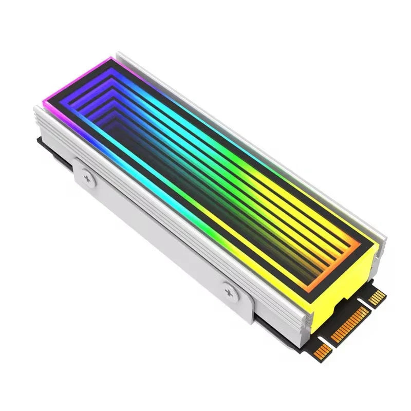 ARGB M.2 NVMe SSD Heatsink - 5V 3-Pin RGB Aluminum Cooler with Aura Sync Support