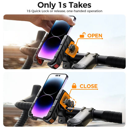 Joyroom 2024 Universal Bike & Motorcycle Phone Holder – One-Hand Operation Shockproof Mount for 4.7-7" Phones