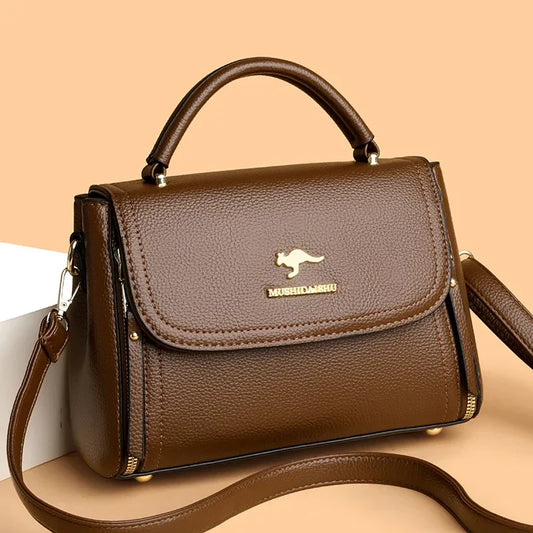 Women’s Soft Leather Top-Handle Bag – Luxury Shoulder Messenger Handbag & High-Quality Purse