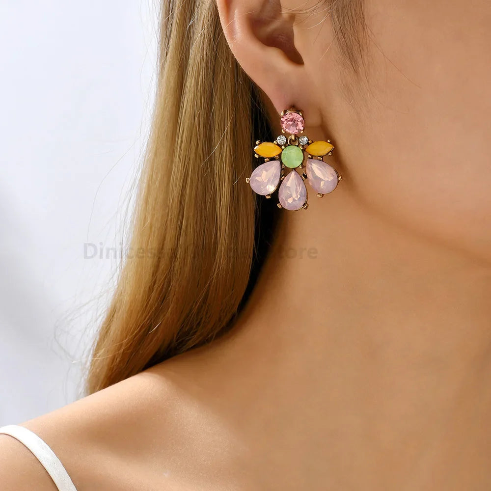 Luxury Crystal Geometric Dangle Earrings – Fashion Wedding & Party Jewelry for Women