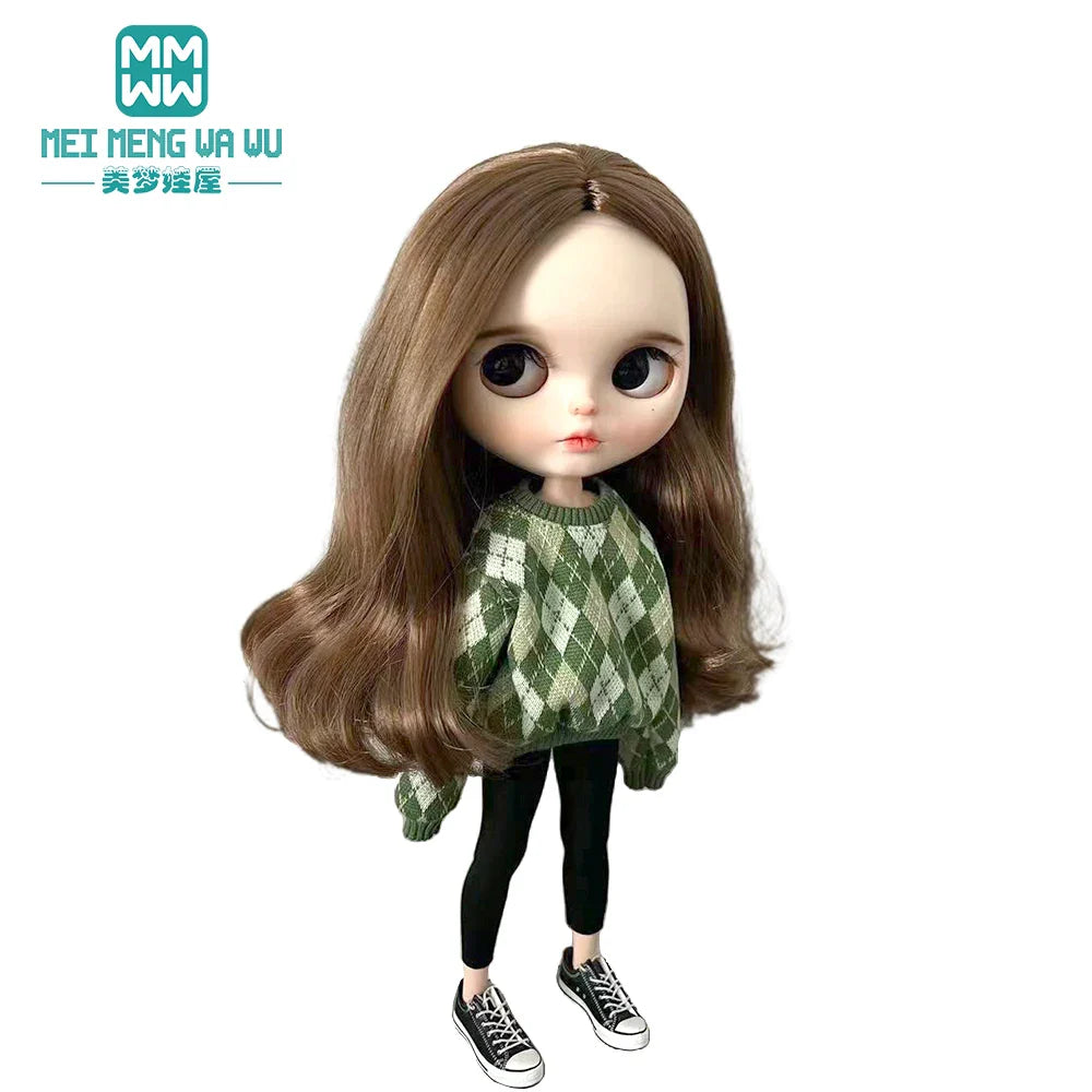 Doll Clothes Set — Fashion Polka Dot Shirts, Sundresses & Sweatshirts for Blythe, Azone, OB22, OB24 Doll Accessories
