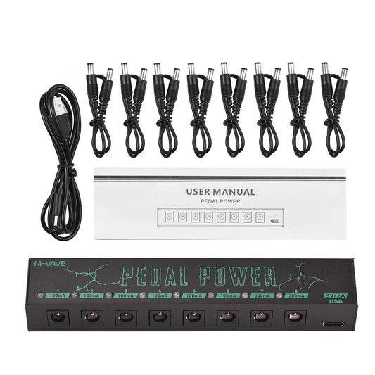 M-VAVE Pedal Power Supply – 8 Isolated DC Outputs for Guitar Pedals and Effectors
