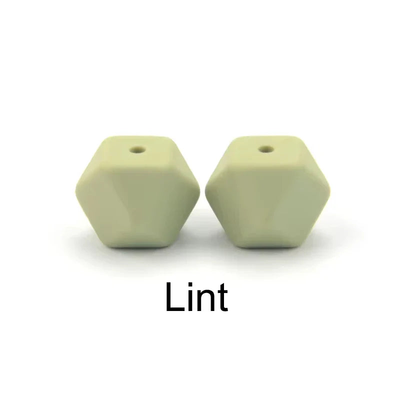 LOFCA 10PCS Hexagon Silicone Beads (14mm/17mm) – DIY Jewelry Making & Pacifier Chain Accessories Bulk Set