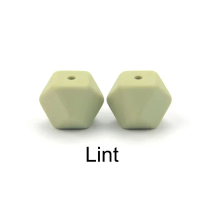 LOFCA 10PCS Hexagon Silicone Beads (14mm/17mm) – DIY Jewelry Making & Pacifier Chain Accessories Bulk Set