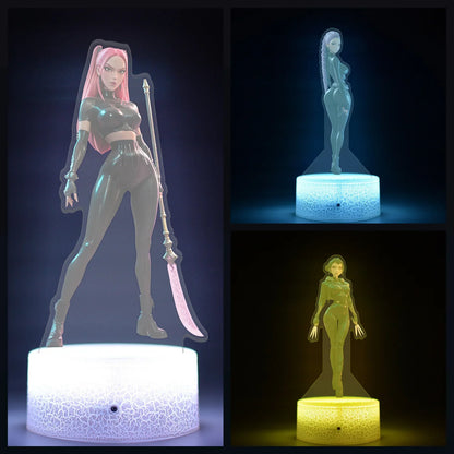 K-Pop Demon Hunters LED Night Light – Zoe, Mira, Rumi, Saja 16-Color Remote Control