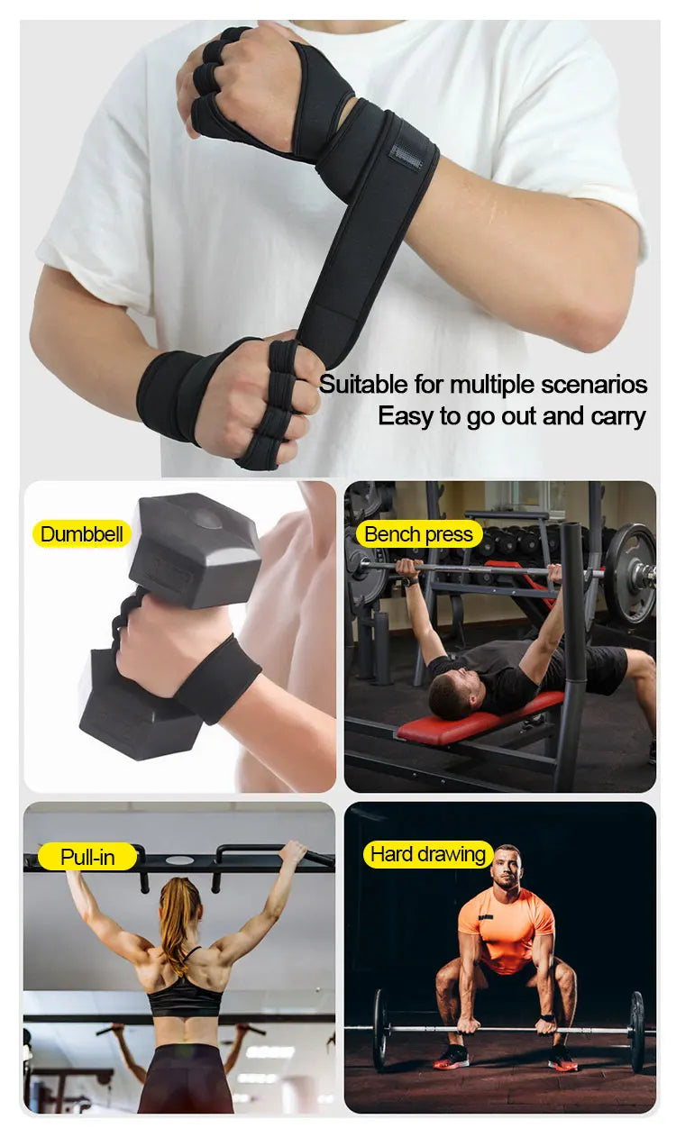 Men & Women Training Workout Gloves – Weightlifting Gym Fitness Hand & Wrist Protection Gloves