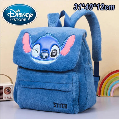 Disney Stitch Plush Backpack – Large-Capacity Cartoon School Bag for Kids & Kindergarten Gift