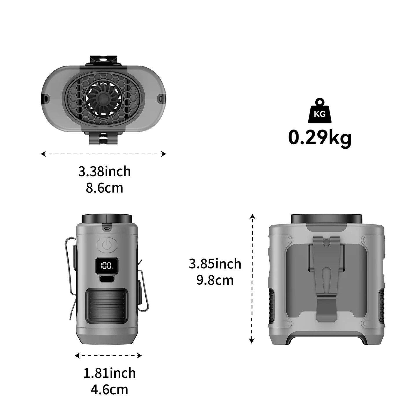 20000mAh Outdoor Portable Waist Fan - Hanging Neck Fan with Strong Wind, Power Bank & LED Lighting for Sports & Outdoor Work
