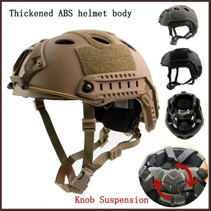 Adjustable Tactical Helmet – Thicken ABS Protective Gear for Air Gun Shooting, CS, Outdoor Use, Head Size 55-60cm