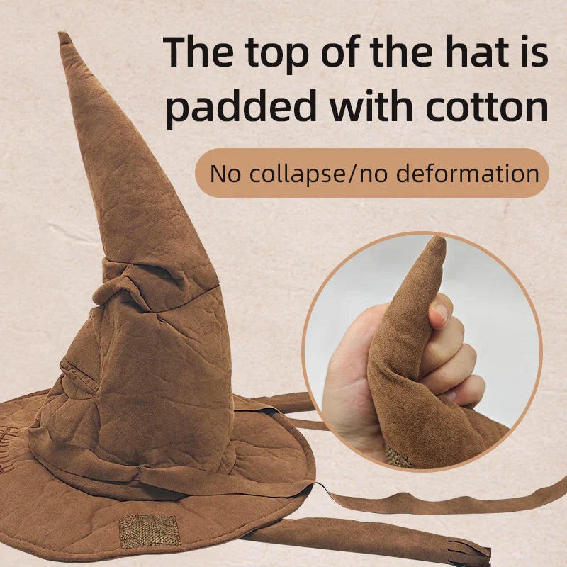 Fashion Witch & Wizard Sorting Hat – Leather Halloween Party Cosplay Accessory for Men