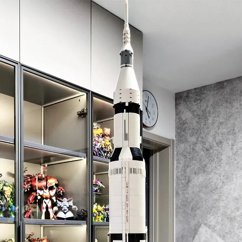 Apollo Saturn V Rocket & Launch Pad Building Set – Classic Model Fit 21309 92176, Educational Blocks Toy for Kids Gift
