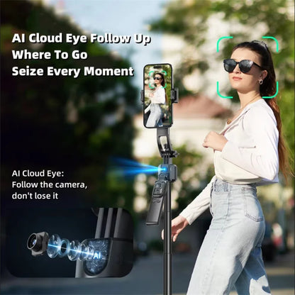 C17 360° Auto-Rotation Monopod – AI Tracking Tripod with Bluetooth Shutter, Fill Light & Wireless Selfie Stick for Phones