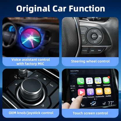 JMCQ Mini Wireless CarPlay and Android Auto Adapter - Wired to Wireless Box for Toyota, Mazda, Nissan, Suzuki, Kia, Ford, Skoda, Hyundai